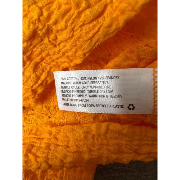 Orange Textured Crop Tank Top & White Tie-Front Crop Cami Lot of 2 Beach Cruise - Picture 7 of 13